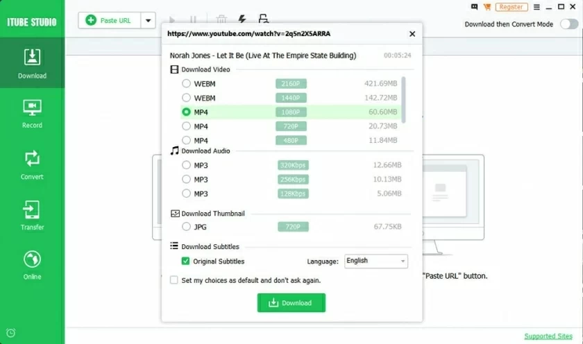 download 1080p video from YouTube free 5