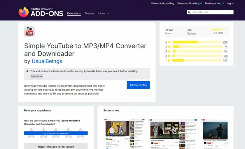 Simple YouTube MP3 Button