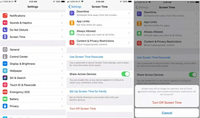 How to Disable Screen Time on iPhoneiPadiPod touch without Password4