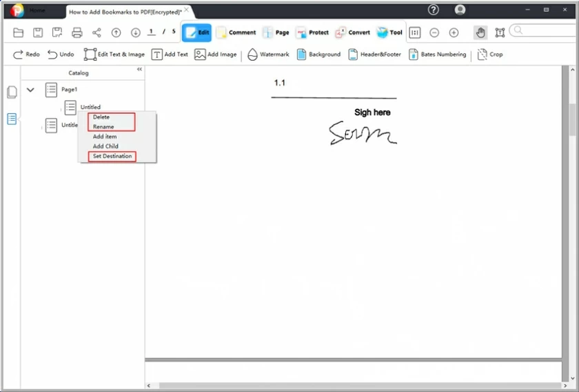 How to Add Bookmarks to PDF4