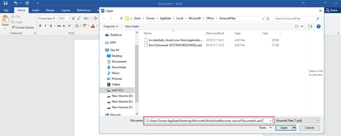 How to Recover Unsaved Word Document10