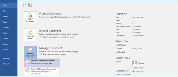 How to Recover Unsaved Word Document3