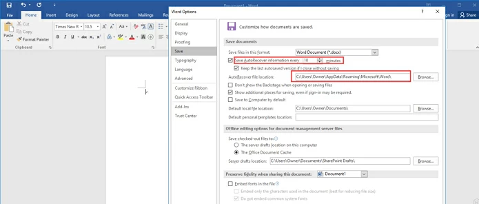 How to Recover Unsaved Word Document7