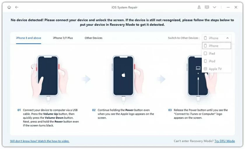 How to use iOS system recovery4