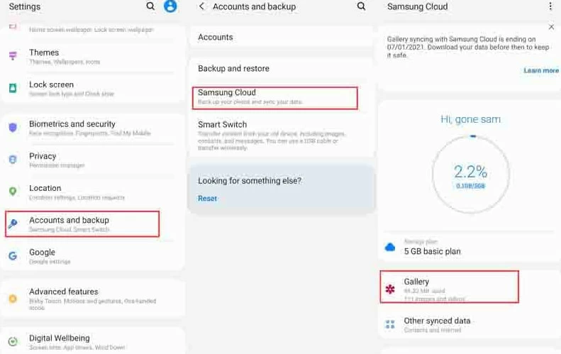 photos disappeared from samsung phone4