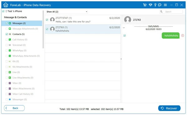 Recover Deleted Messages on Facebook Messenger of iPhone9