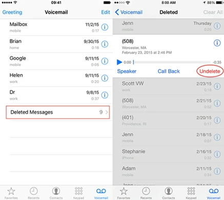 Recover Permanently Deleted Voicemail from iPhone3