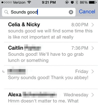 Search iMessages/Text Messages on iPhone1