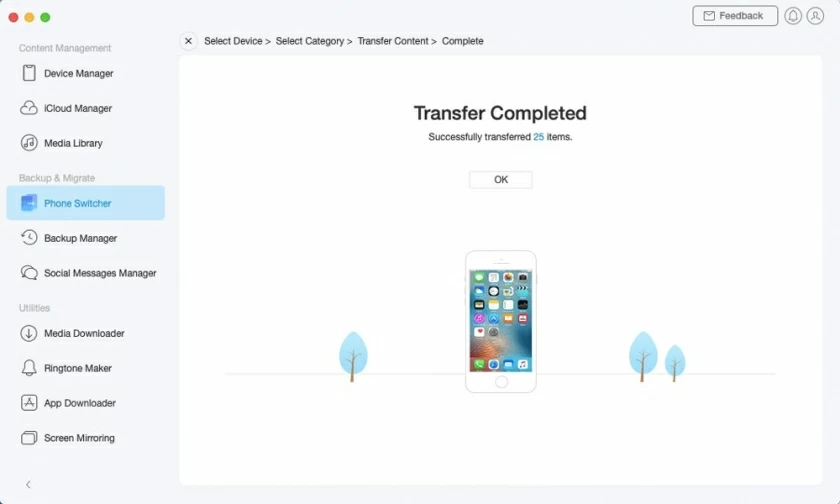 transfer data from android to iphone5